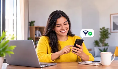 Realiza el pago de tu servicio de internet de forma rápida y segura desde tu celular. Descarga Banca Móvil y paga sin salir de casa. 