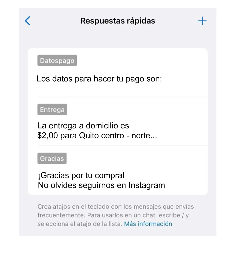 Respuestas rápidas en Whatsapp Business Crear respuestas rápidas en Whatsapp Business para tu negocio